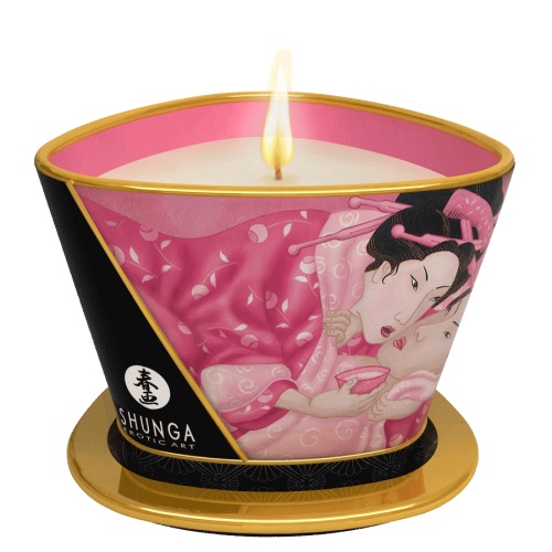 Массажная свеча Rose Petals с ароматом розы - 170 мл. - Shunga - купить с доставкой в Люберцах