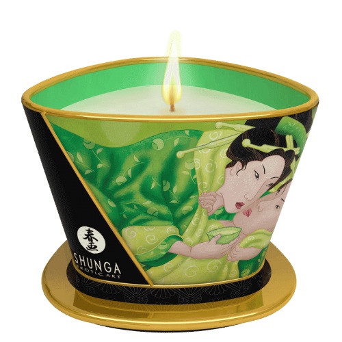 Массажная свеча Exotic Green Tea с ароматом зелёного чая - 170 мл. - Shunga - купить с доставкой в Люберцах
