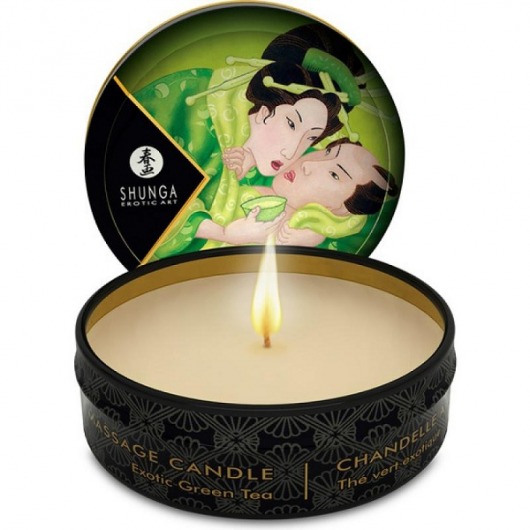 Массажная свеча Exotic Green Tea с ароматом зелёного чая - 30 мл. - Shunga - купить с доставкой в Люберцах