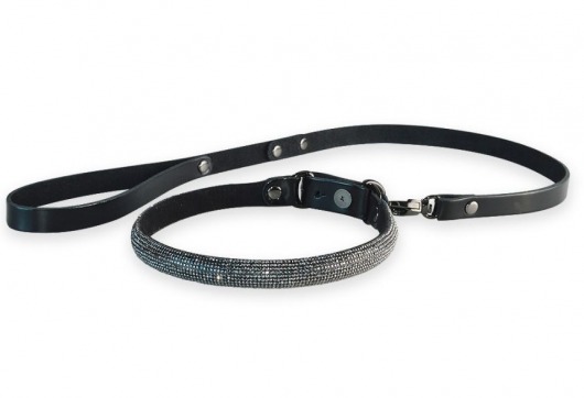 Эффектный сверкающий ошейник с поводком  Гламур - Sitabella - купить с доставкой в Люберцах