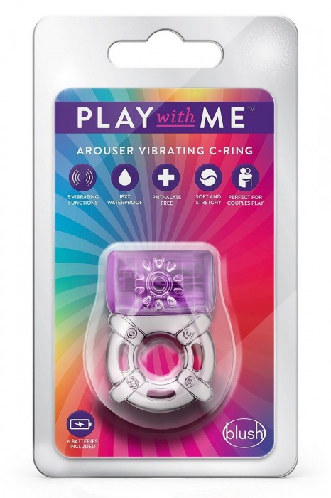 Фиолетовое эрекционное виброкольцо One Night Stand Vibrating C-Ring - Blush Novelties - в Люберцах купить с доставкой