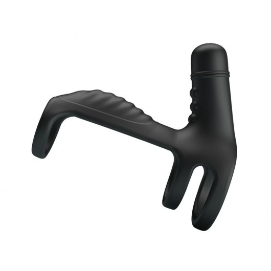 Черная вибронасадка на пенис Vibrating Penis Sling - Baile - в Люберцах купить с доставкой