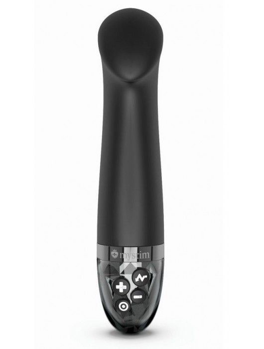 Черный вибратор с функцией электростимуляции Right on Ron - 17 см. - MyStim - купить с доставкой в Люберцах