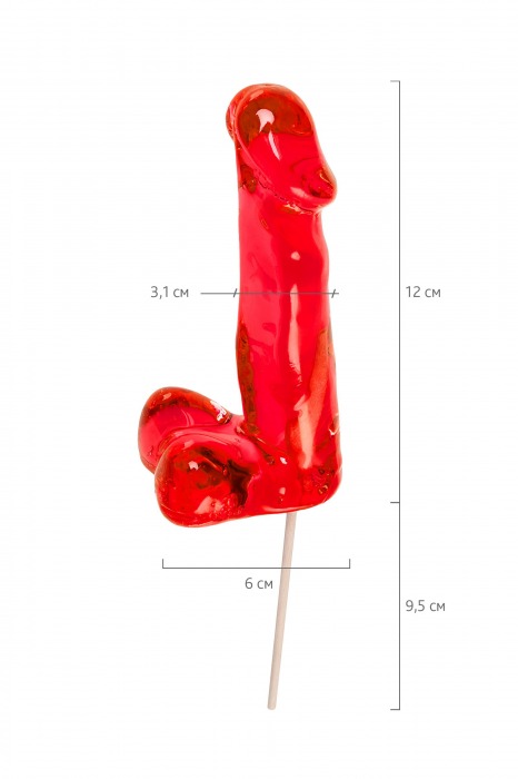 Красный леденец в форме члена со вкусом виски - 173 гр. - Sosuчki - купить с доставкой в Люберцах