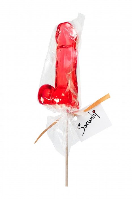 Красный леденец в форме члена со вкусом виски - 173 гр. - Sosuчki - купить с доставкой в Люберцах
