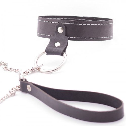 Узкий однослойный ошейник с поводком - Crazy Handmade - купить с доставкой в Люберцах