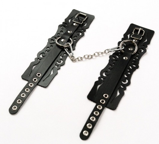 Узорчатые кожаные оковы с регулируемыми ремешками - Crazy Handmade - купить с доставкой в Люберцах