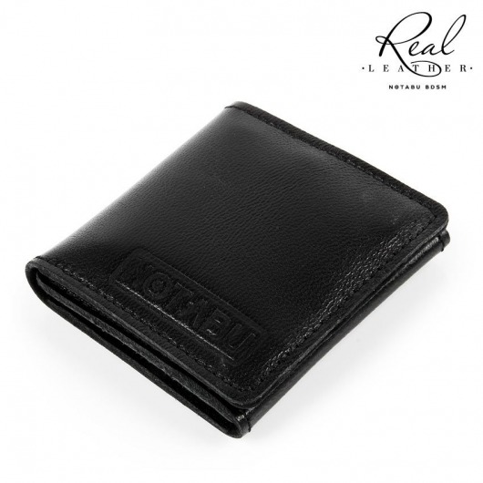 Черный кожаный кондомхолдер Notabu - Notabu - купить с доставкой в Люберцах