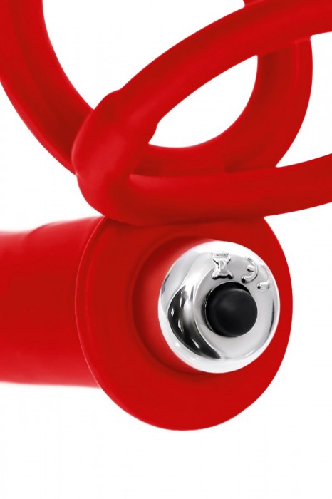 Красная насадка на пенис для двойного проникновения - 19 см. - ToyFa - купить с доставкой в Люберцах