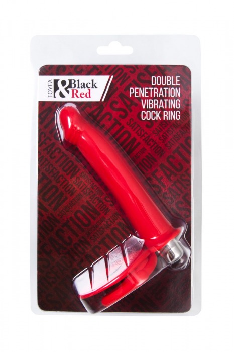 Красная насадка на пенис для двойного проникновения - 19 см. - ToyFa - купить с доставкой в Люберцах