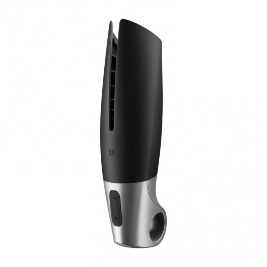 Черный мастурбатор с вибрацией Power Masturbator - Satisfyer - в Люберцах купить с доставкой