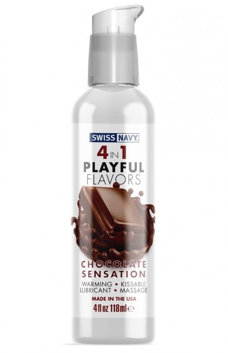 Массажный гель 4-в-1 Chocolate Sensation с ароматом шоколада - 118 мл. - Swiss navy - купить с доставкой в Люберцах