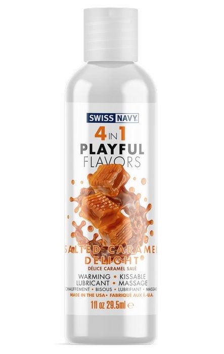 Массажный гель 4-в-1 Salted Caramel Delight с ароматом солёной карамели - 29,5 мл. - Swiss navy - купить с доставкой в Люберцах