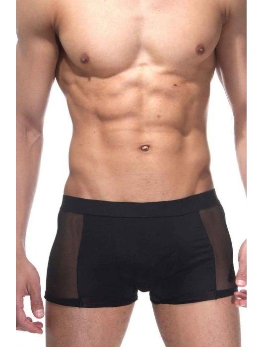 Черные мужские трусы-боксеры с прозрачными вставками по бокам - La Blinque купить с доставкой