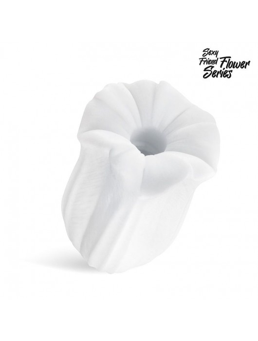 Белый нереалистичный мастурбатор в форме бутона цветка Datura - 1137 - в Люберцах купить с доставкой