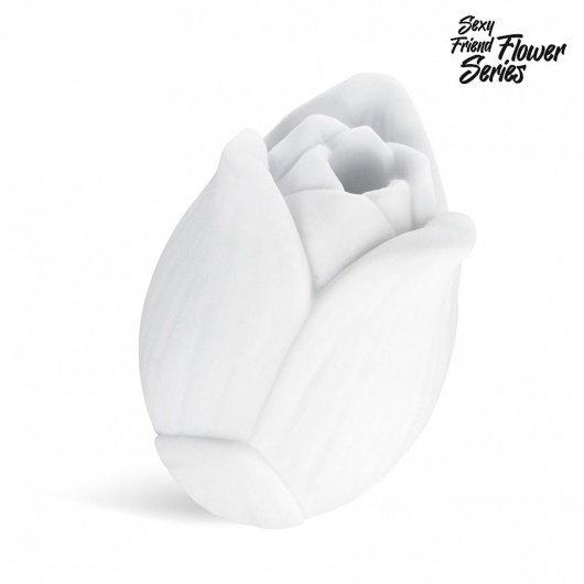 Белый нереалистичный мастурбатор в форме бутона цветка Lotus - 1137 - в Люберцах купить с доставкой