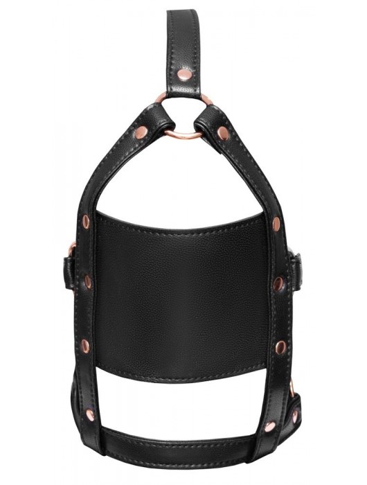 Черный намордник с кляпом-шаром Head Harness With A Gag - Orion - купить с доставкой в Люберцах