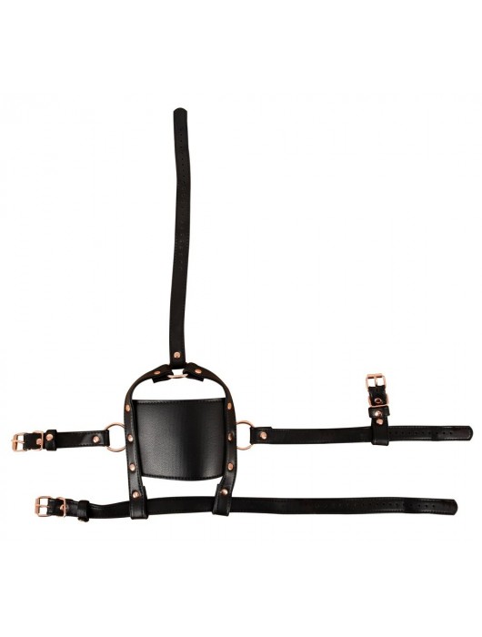 Черный намордник с кляпом-шаром Head Harness With A Gag - Orion - купить с доставкой в Люберцах
