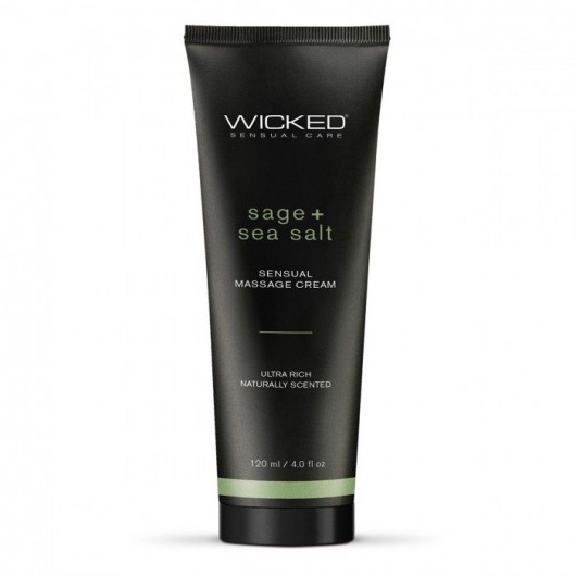 Массажный легкий крем WICKED Sage plus Sea Salt - 120 мл. - Wicked - купить с доставкой в Люберцах
