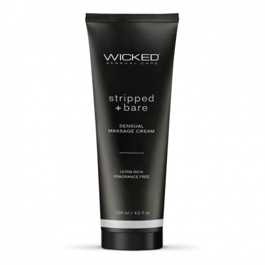 Массажный легкий крем WICKED Stripped plus Bare - 120 мл. - Wicked - купить с доставкой в Люберцах