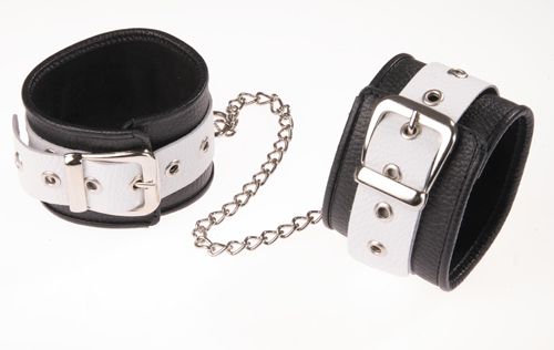 Черно-белые оковы на ноги - Sitabella - купить с доставкой в Люберцах