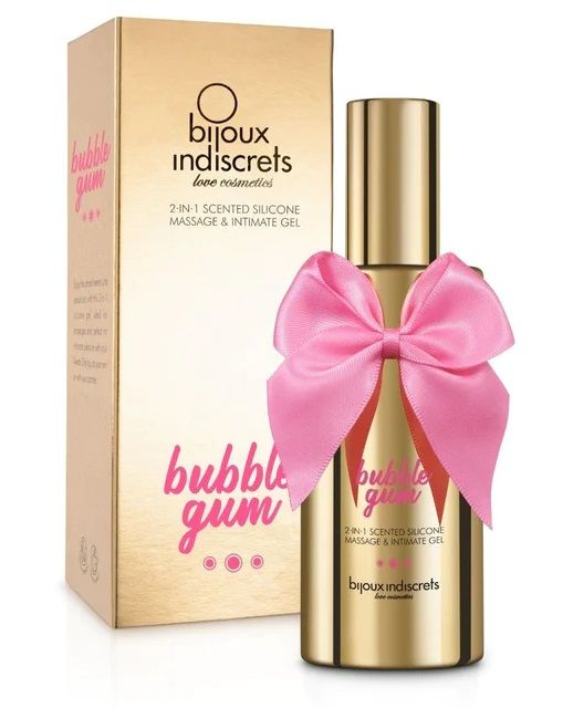 Гель с ароматом жвачки Bubblegum 2-in-1 Scented Silicone Massage And Intimate Gel - 100 мл. - Bijoux Indiscrets - купить с доставкой в Люберцах