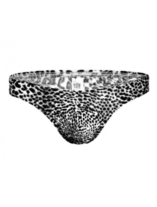 Мужские трусы-тонги с серым леопардовым принтом - Romeo Rossi купить с доставкой