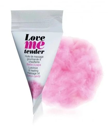 Съедобное согревающее массажное масло Love Me Tender Cotton Candy с ароматом сладкой ваты - 10 мл. - Love to Love - купить с доставкой в Люберцах