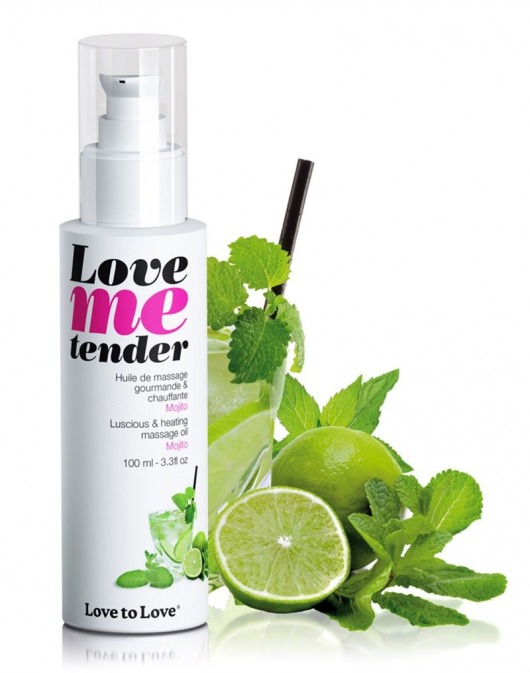 Съедобное согревающее массажное масло Love Me Tender Mojito с ароматом мохито - 100 мл. - Love to Love - купить с доставкой в Люберцах