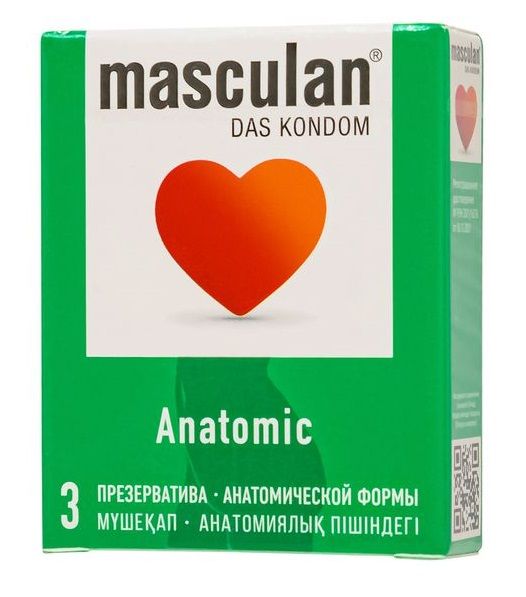 Презервативы анатомической формы Masculan Anatomic - 3 шт. - Masculan - купить с доставкой в Люберцах