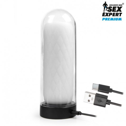 Оригинальный мастурбатор в колбе с нагревом - Sex Expert - в Люберцах купить с доставкой