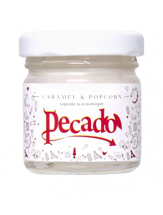 Массажная свеча Caramel   Popcorn - 35 мл. - Pecado - купить с доставкой в Люберцах