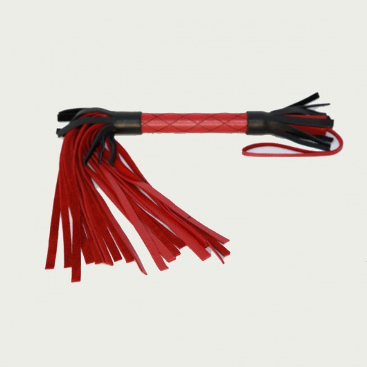 Красно-черная плетка из натуральной кожи - 51 см. - БДСМ Арсенал - купить с доставкой в Люберцах