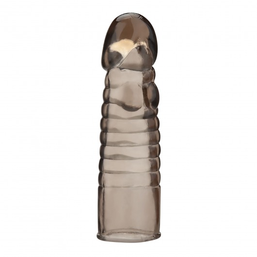 Дымчатая насадка-удлинитель Ribbed Realistic Penis Enhancing Sleeve Extension - 15,2 см. - BlueLine - в Люберцах купить с доставкой