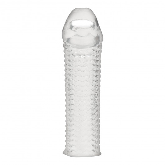 Текстурированная насадка на пенис Clear Textured Penis Enhancing Sleeve Extension - 16,5 см. - BlueLine - в Люберцах купить с доставкой