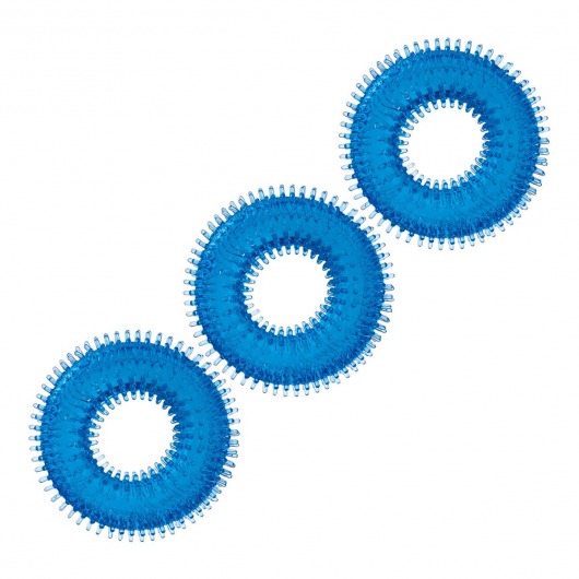 Комплект из трех голубых колец для эрекции 3-Pack Ultra-Stim Stretch Cock Rings - BlueLine - в Люберцах купить с доставкой