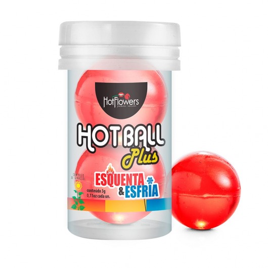 Лубрикант на масляной основе Hot Ball Plus с охлаждающе-разогревающим эффектом (2 шарика по 3 гр.) - HotFlowers - купить с доставкой в Люберцах