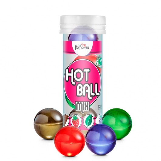 Ароматизированный лубрикант Hot Ball Mix на масляной основе (4 шарика по 3 гр.) - HotFlowers - купить с доставкой в Люберцах