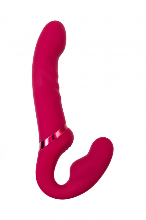 Малиновый безремневой страпон Lapis - 23 см. - Lovense - купить с доставкой в Люберцах