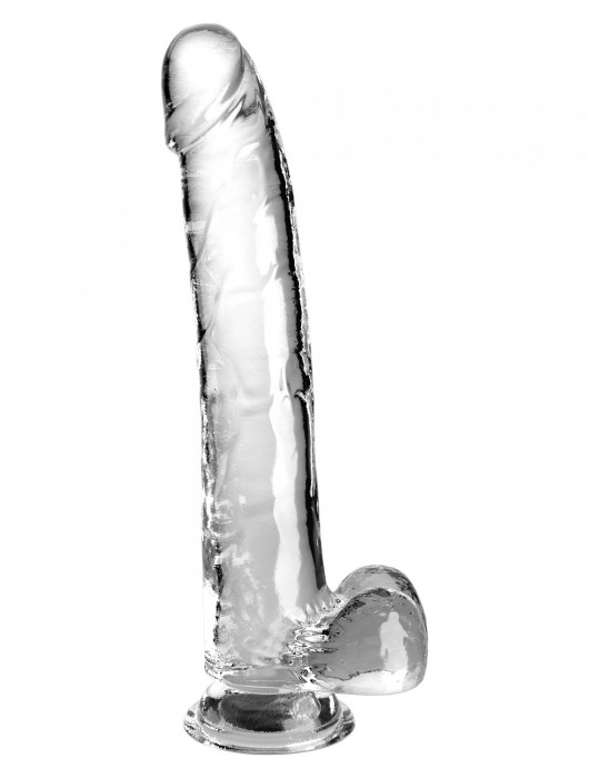 Прозрачный фаллоимитатор с мошонкой на присоске 11’’ Cock with Balls - 30,5 см. - Pipedream