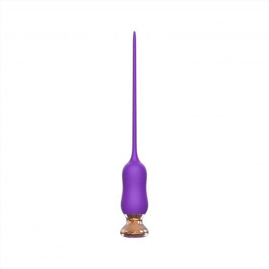Фиолетовый тонкий стимулятор Nipple Vibrator - 23 см. - I-MOON - купить с доставкой в Люберцах