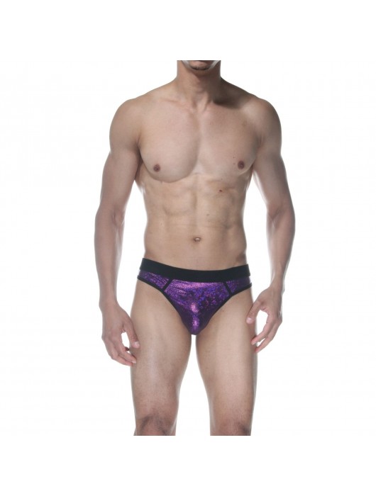 Фиолетовые блестящие мужские трусы-стринги - Don Moris купить с доставкой