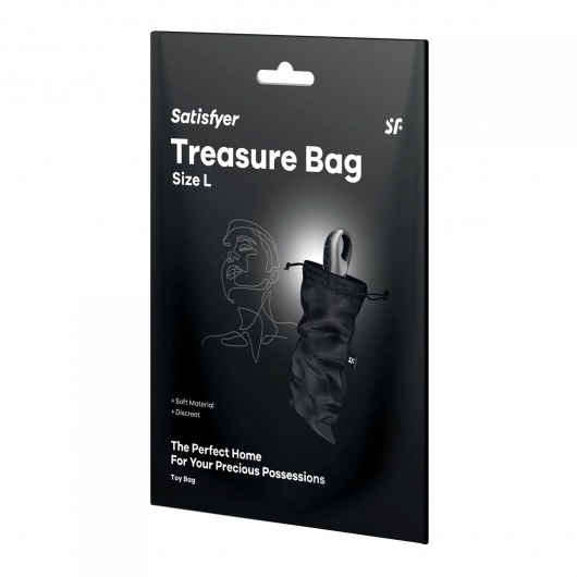 Черный мешочек для хранения игрушек Treasure Bag L - Satisfyer - купить с доставкой в Люберцах
