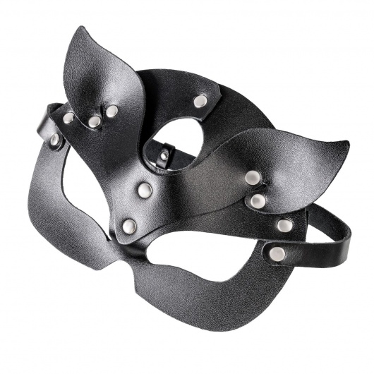 Черная кожаная рельефная маска кошки - Pecado - купить с доставкой в Люберцах