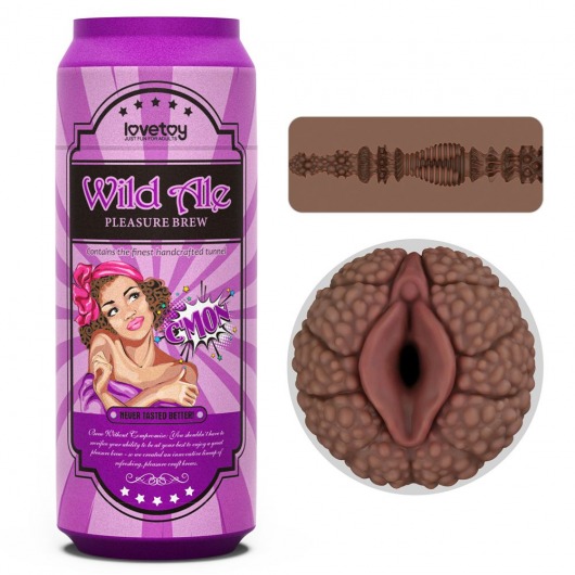 Коричневый мастурбатор-вагина Pleasure Brew Masturbator-Wild Ale в банке - Lovetoy - в Люберцах купить с доставкой