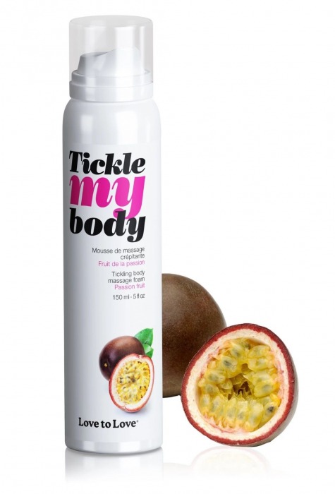 Массажная хрустящая пенка Tickle my body с ароматом маракуйи - 150 мл. - Love to Love - купить с доставкой в Люберцах
