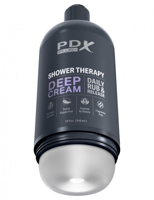 Мастурбатор в бутылке Shower Therapy Deep Cream - Pipedream - в Люберцах купить с доставкой