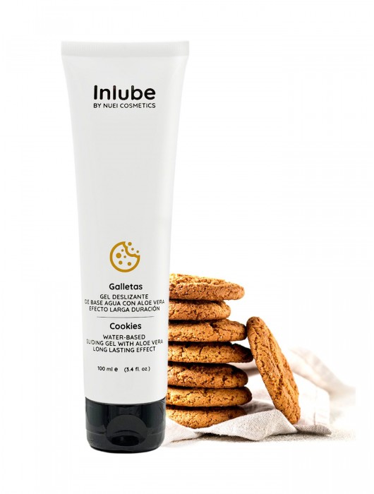 Лубрикант на водной основе Nuei Inlube с алоэ вера и ароматом печенья - 100 мл. - Nuei cosmetics - купить с доставкой в Люберцах