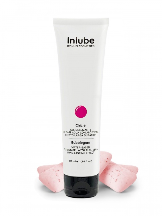 Лубрикант на водной основе Nuei Inlube с алоэ вера и ароматом бабл-гам - 100 мл. - Nuei cosmetics - купить с доставкой в Люберцах