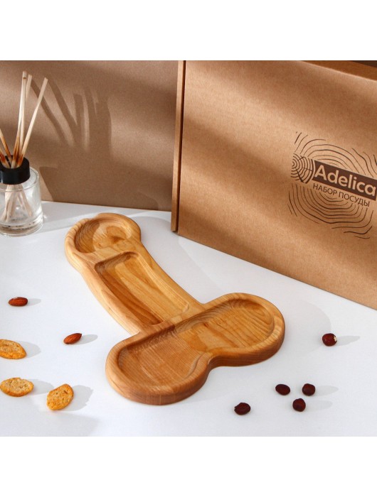 Деревянное блюдо для подачи в форме члена (32,5 х 20 х 1,7 см) - Сима-Ленд - купить с доставкой в Люберцах